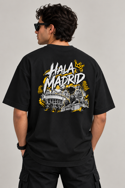 Hala Madrid - Unisex Terry Oversized Tee (Back Print)