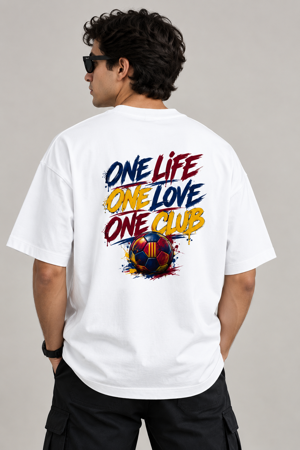 One Life One Love One Club Barcelona - Unisex Terry Oversized Tee