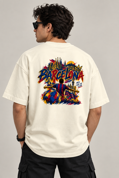 Barcelona Fan - Unisex Terry Oversized Tee
