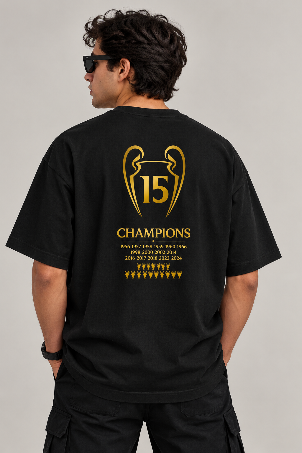Real Madrid 15x Champions - Unisex Terry Oversized Tee
