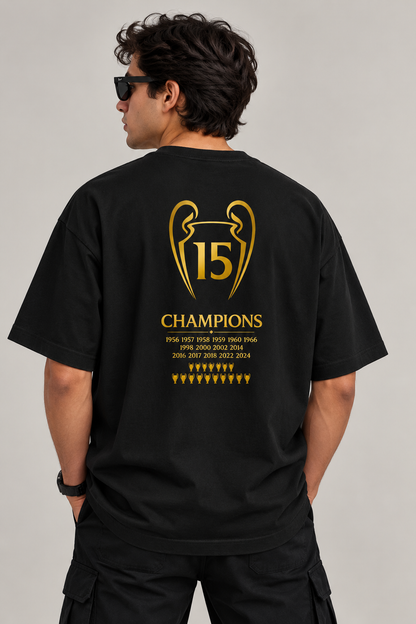 Real Madrid 15x Champions - Unisex Terry Oversized Tee