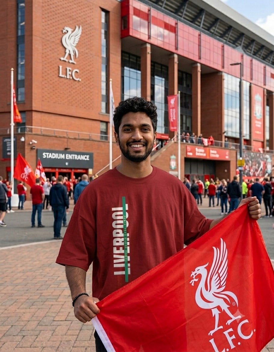 Liverpool Fan Unisex Terry Oversized Tee (Front Print)