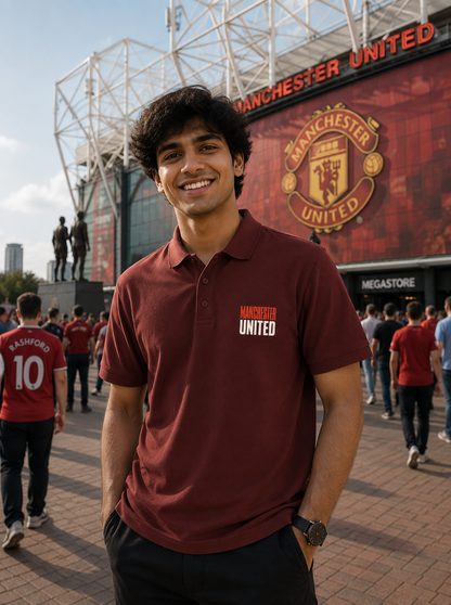 Manchester United Fan Embroidered Men's Polo