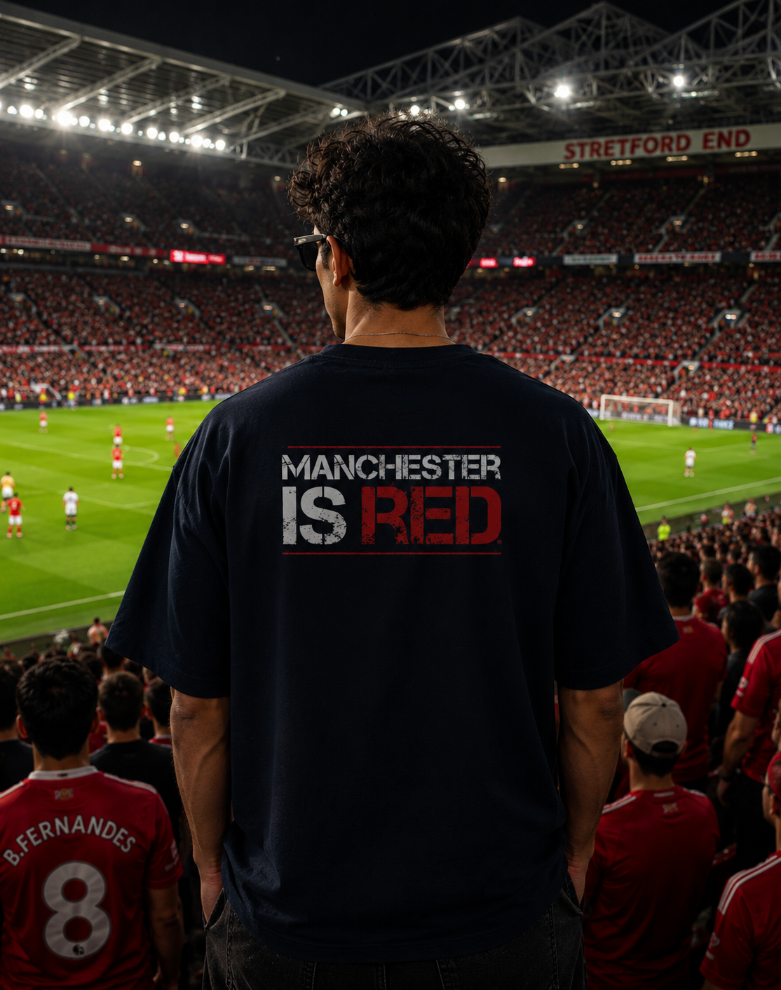 Manchester United Fan Unisex Terry Oversized Tee (Back Print)