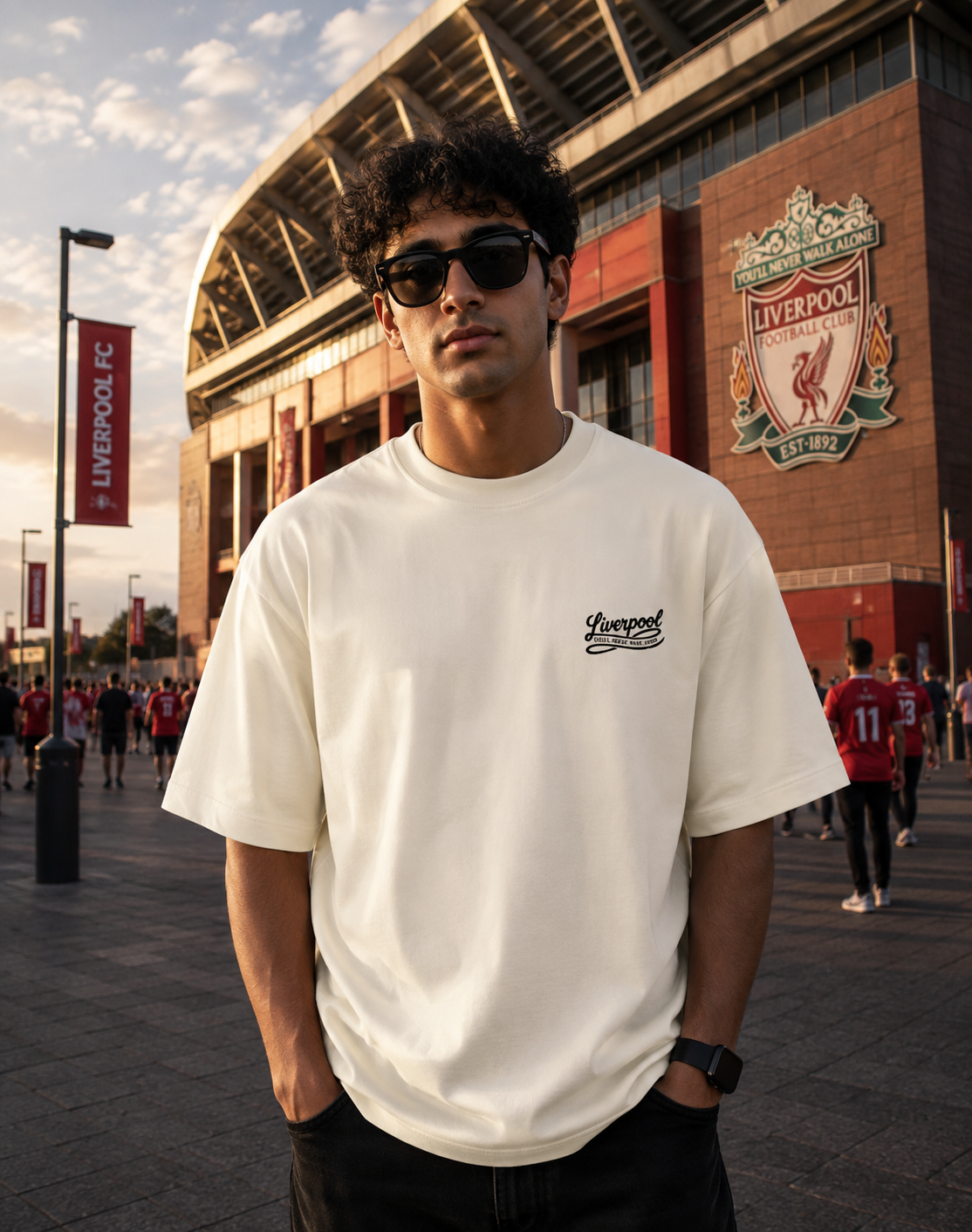 Liverpool Fan Unisex Terry Oversized Tee (Pocket Print)