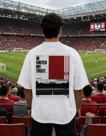 Manchester United Fan Unisex Terry Oversized Tee (Front & Back Print)