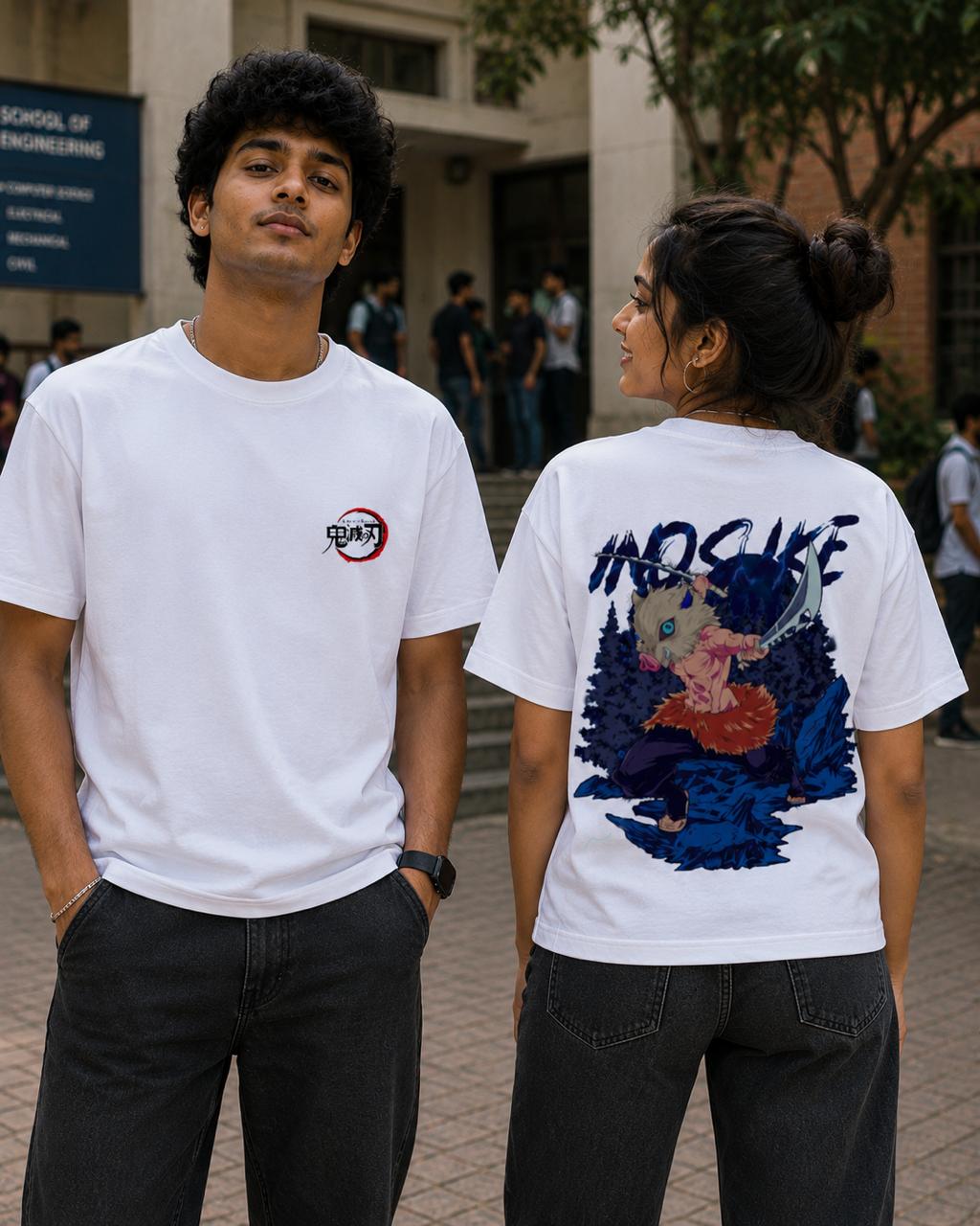 Inosuke Action - Unisex Oversized Classic T-Shirt (Front & Back Print)