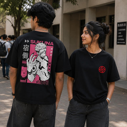 Sukuna Jujutsu Kaisen - Unisex Oversized Classic T-Shirt (Front & Back Print)