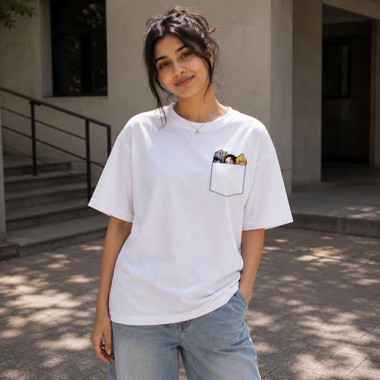 Demon Slayer Pocket - Unisex Oversized Classic T-Shirt