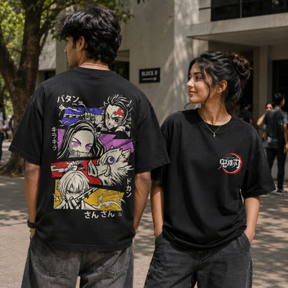 Demon Slayer Gang - Unisex Oversized Classic T-Shirt (Front & Back Print)