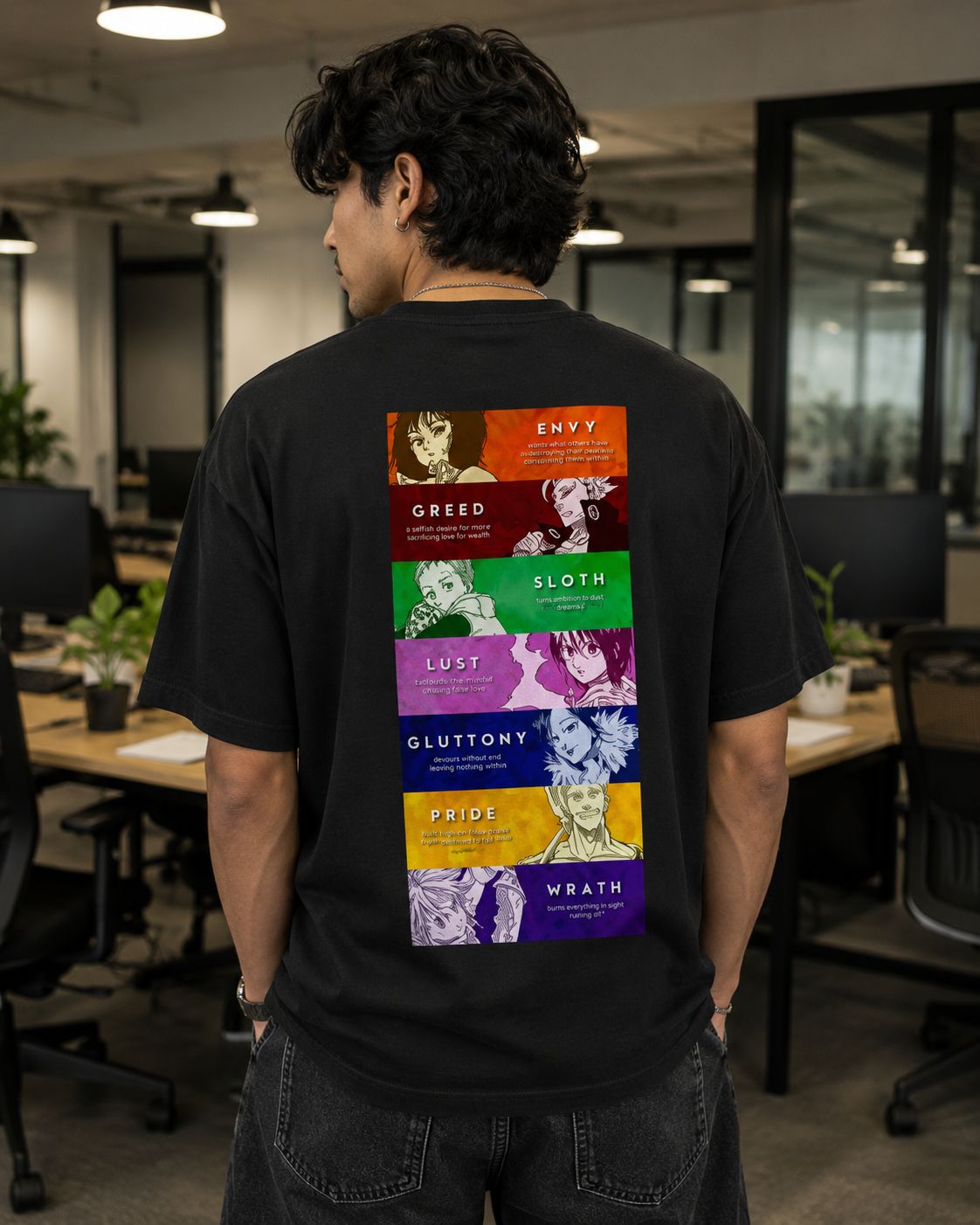 7 Deadly Sins - Unisex Oversized Classic T-Shirt (Back Print)
