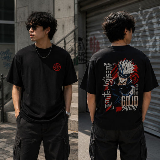 Gojo Saturu - Unisex Oversized Classic T-Shirt (Front & Back Print)