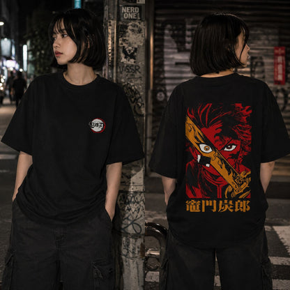 Tanjiro Kamado - Unisex Oversized Classic T-Shirt (Front & Back Print)