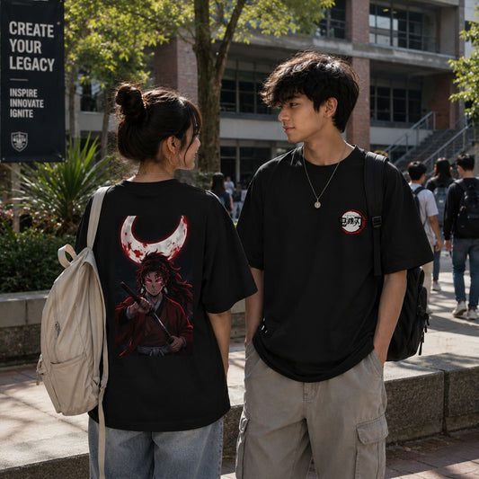 Demon Slayer - Unisex Oversized Classic T-Shirt (Front & Back Print)