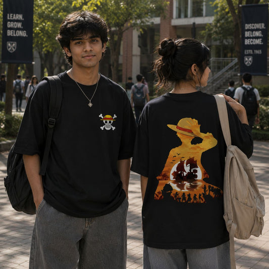 Monkey One Piece - Unisex Oversized Classic T-Shirt (Front & Back Print)