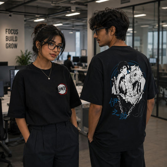 Inosuke Demon Slayer - Unisex Oversized Classic T-Shirt (Front & Back Print)