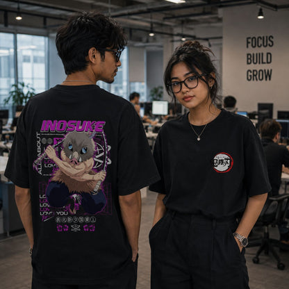 Inosuke Action 2 - Unisex Oversized Classic T-Shirt (Front & Back Print)