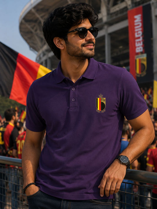 Belgium Football Logo Embroidered - Men's Polo T-shirt
