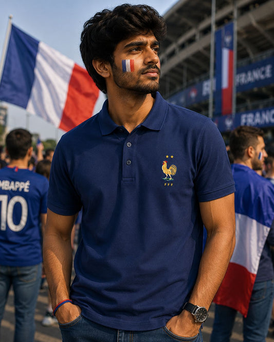 France Football Logo Embroidered - Men's Polo T-shirt