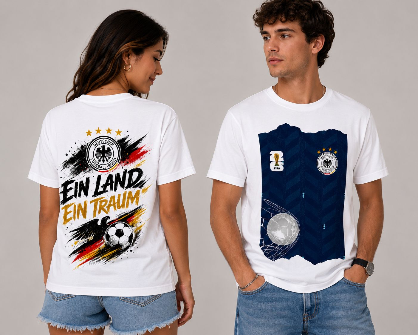 Germany Football T-shirt - Unisex (Front & Back Print)