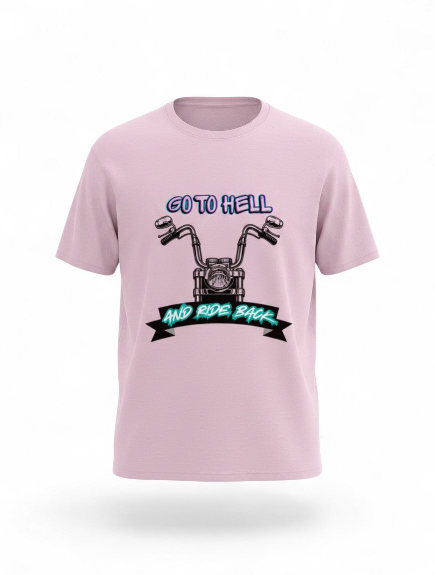 MAG Store pink graphic t-shirt with motorcycle and