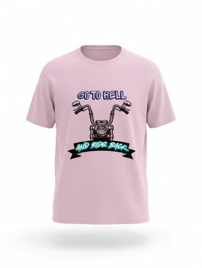 MAG Store pink graphic t-shirt with motorcycle and